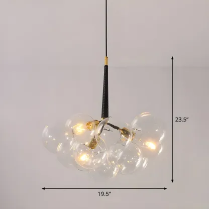Modern Clear Bubble Glass Sphere Chandelier Image - 7