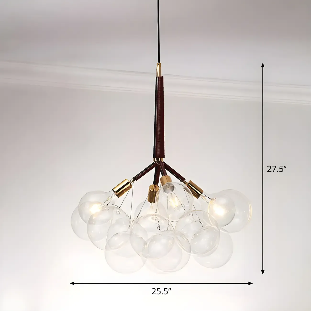 Modern Clear Bubble Glass Sphere Chandelier Image - 8