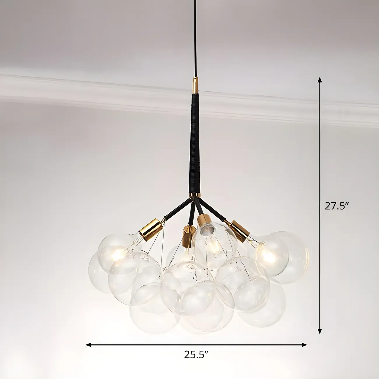Modern Clear Bubble Glass Sphere Chandelier Image - 9