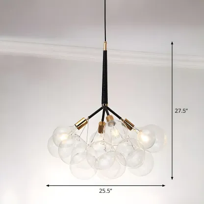 Modern Clear Bubble Glass Sphere Chandelier Image - 9