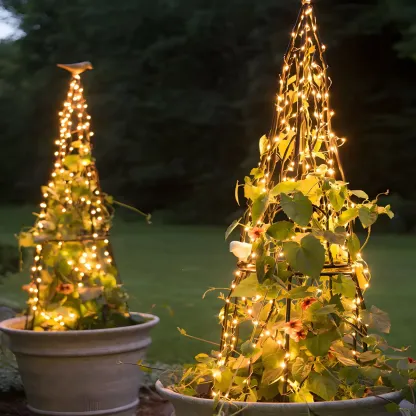 Solar Watering Can Cascade Lights Outdoor String Light Image - 1