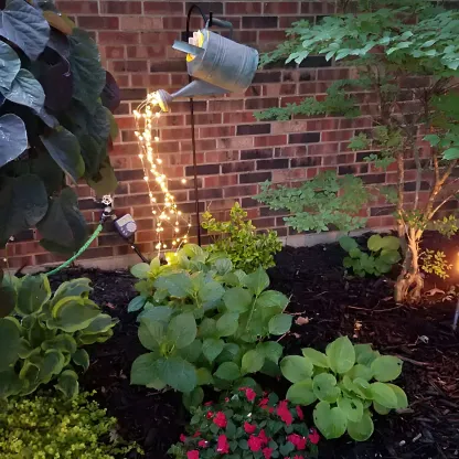 Solar Watering Can Cascade Lights Outdoor String Light Image - 3