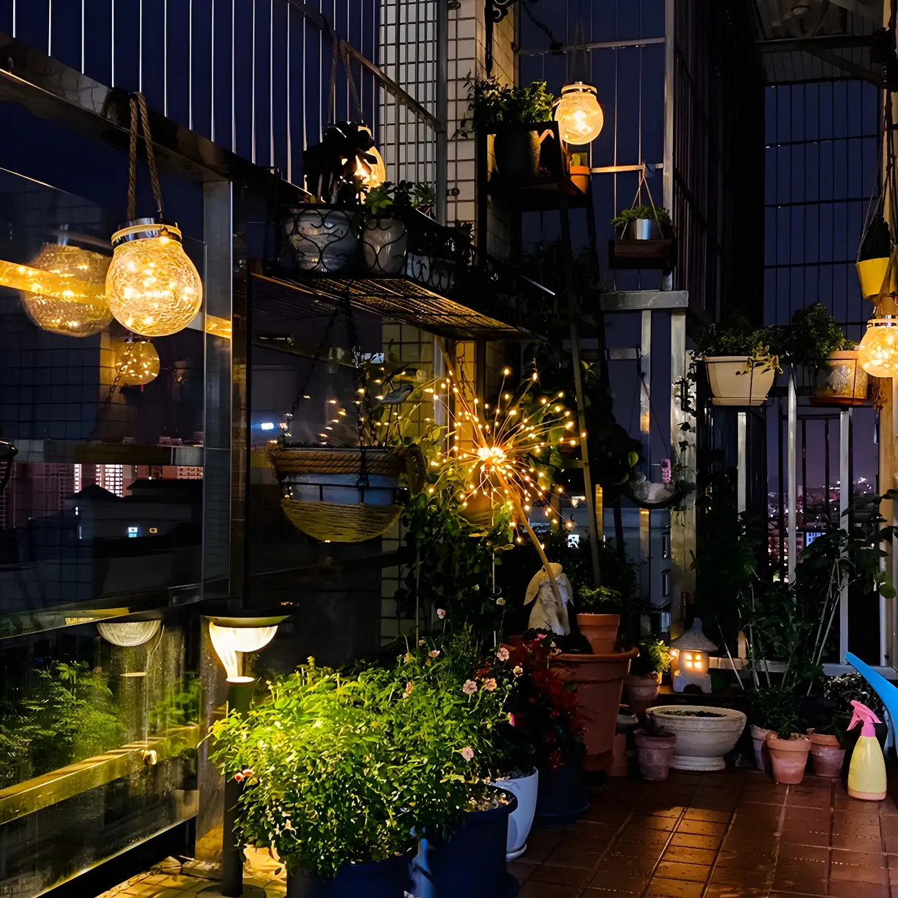 Firework Solar Metal Ground Landscape Light Image - 2 | homeyfad