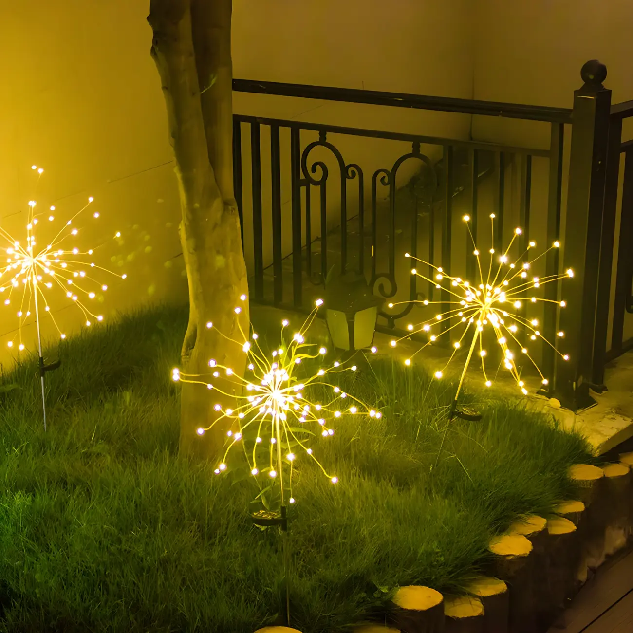 Firework Solar Metal Ground Landscape Light Image - 4 | homeyfad