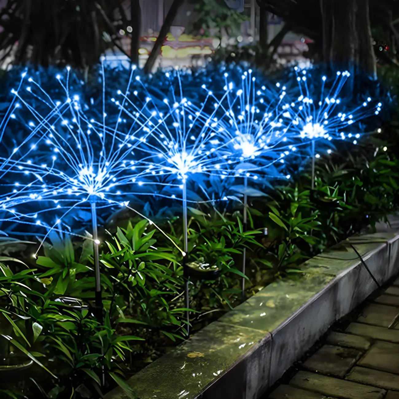 Firework Solar Metal Ground Landscape Light Image - 7 | homeyfad
