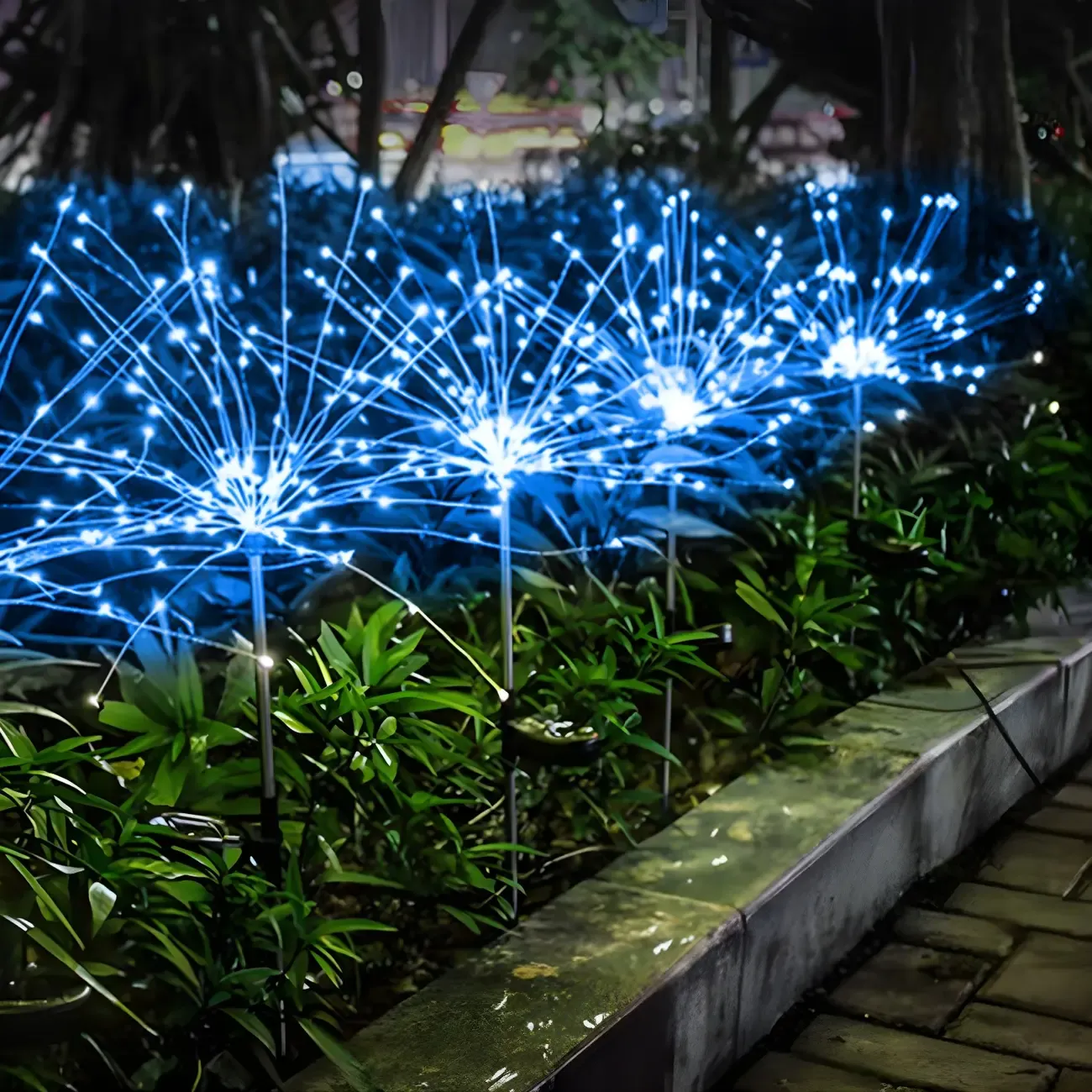 Firework Solar Metal Ground Landscape Light Image - 7
