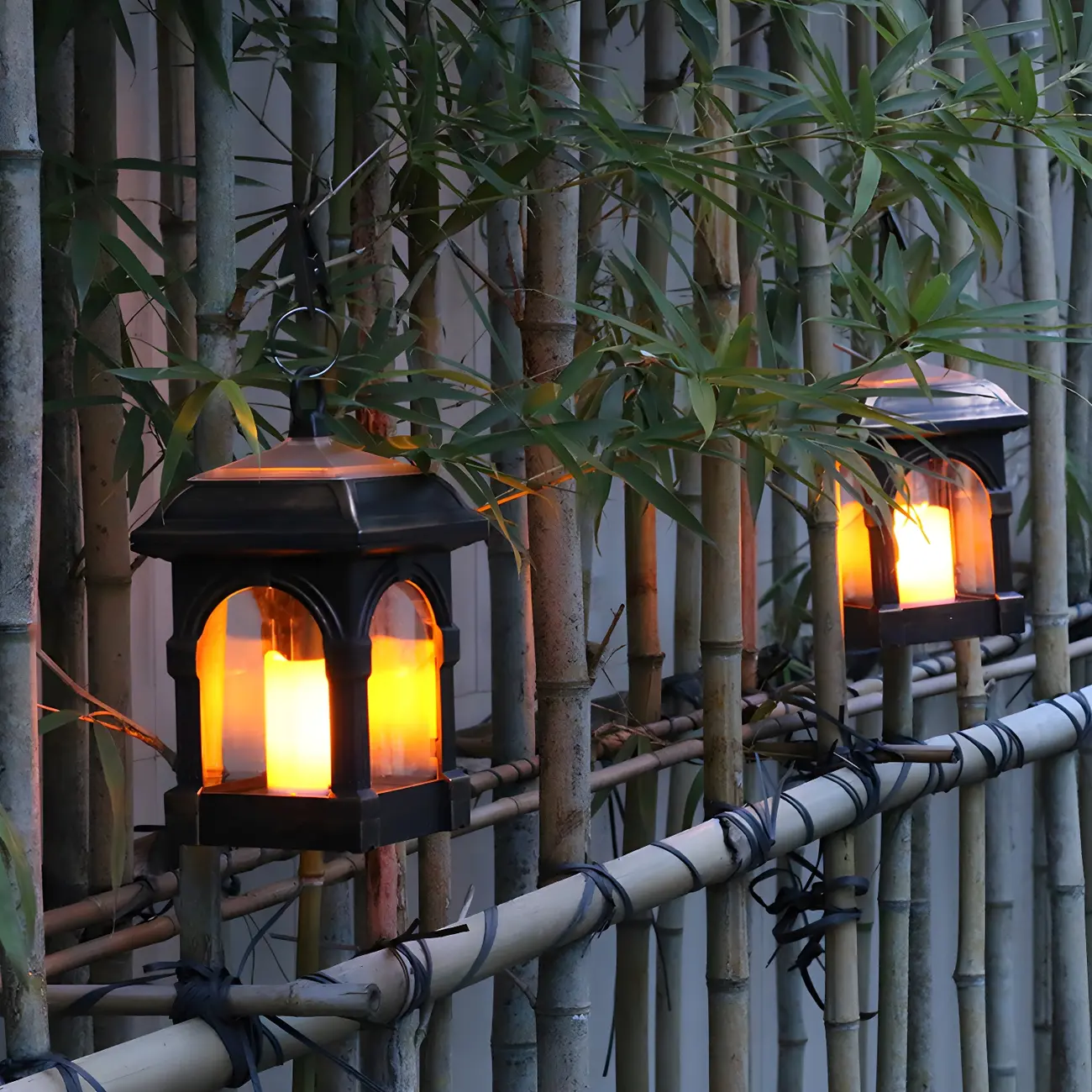 Candle Courtyard LED Pendant Lighting Plastic Art Decor Solar Powered Landscape Light, 2 Pcs Image - 2 | homeyfad