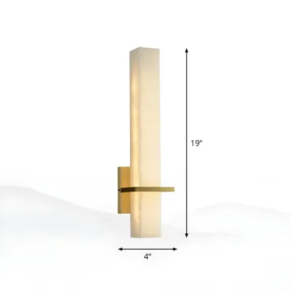 Modern White Stone LED Wall Sconce Light for Bedroom Image - 5