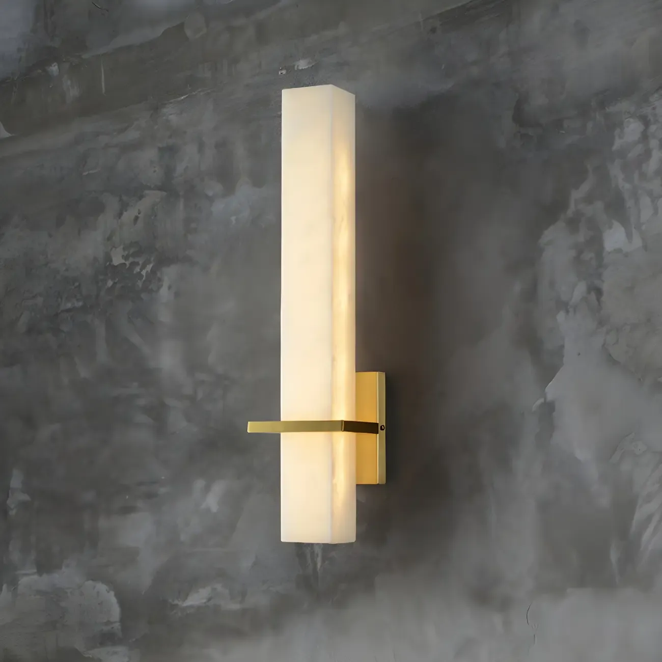 Modern White Stone LED Wall Sconce Light for Bedroom Image - 1