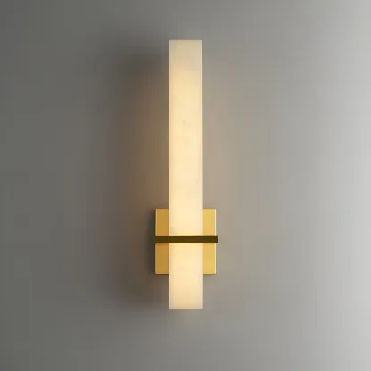Modern White Stone LED Wall Sconce Light for Bedroom Image - 4