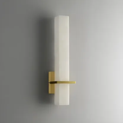 Modern White Stone LED Wall Sconce Light for Bedroom Image - 2