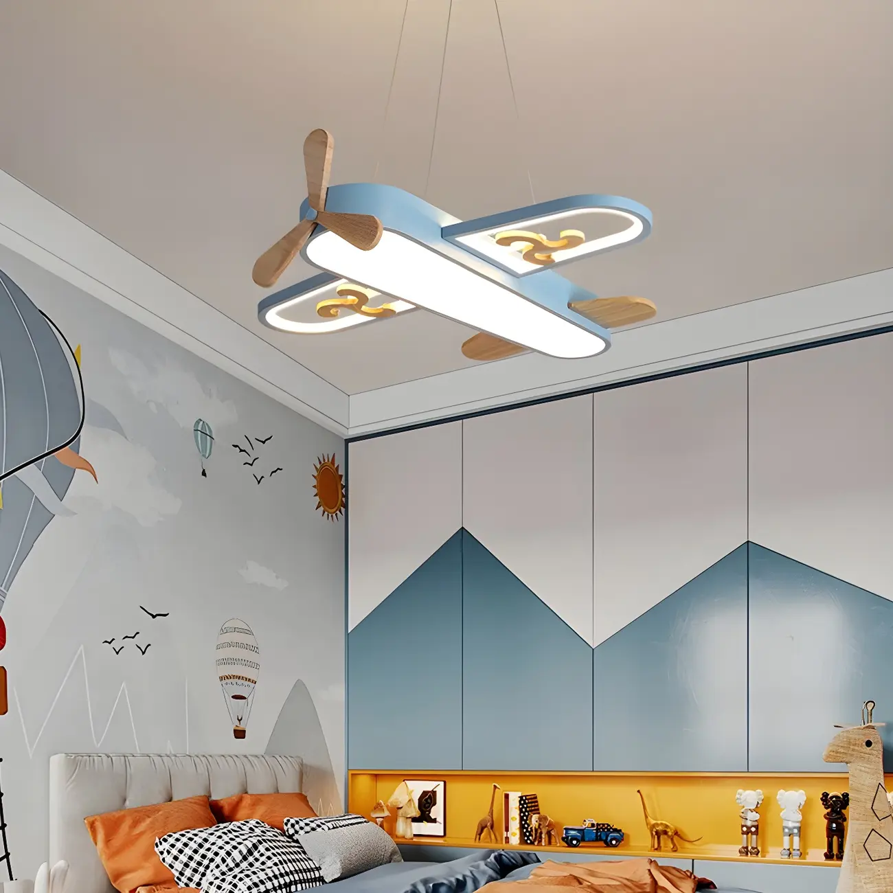 Kids Airplane-Shaped LED Pendant Chandelier Image - 1 | homeyfad