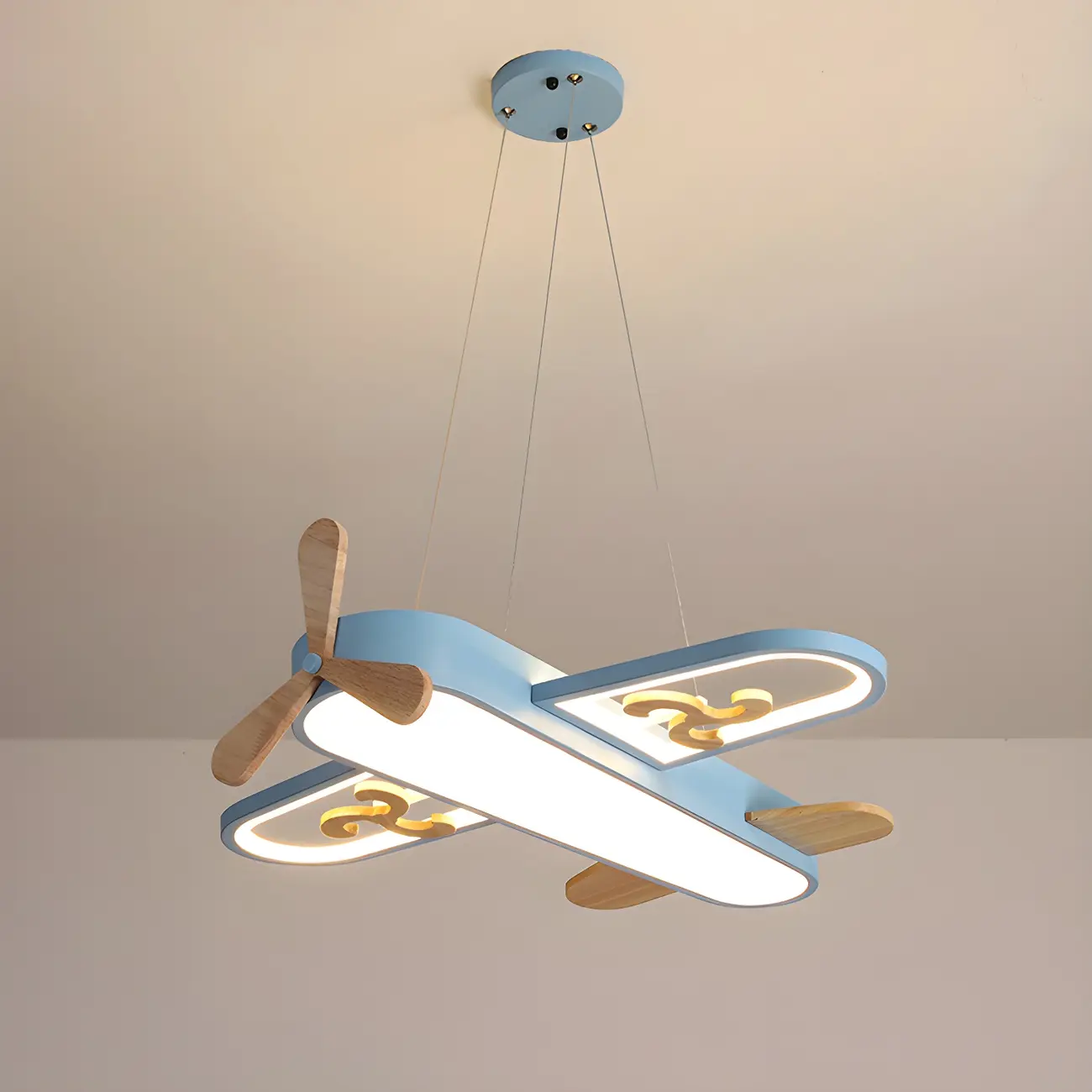 Kids Airplane-Shaped LED Pendant Chandelier Image - 2 | homeyfad
