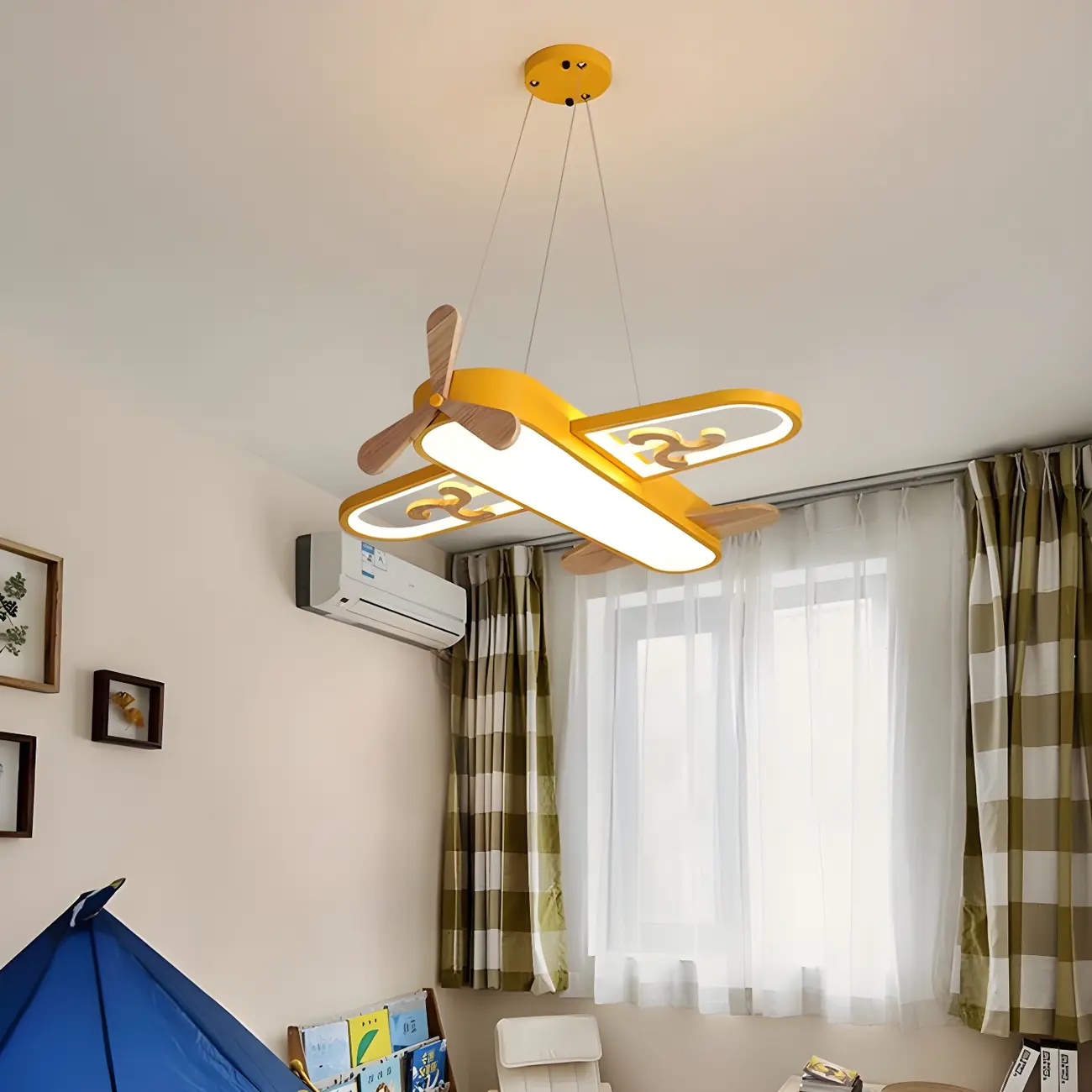 Kids Airplane-Shaped LED Pendant Chandelier Image - 3 | homeyfad