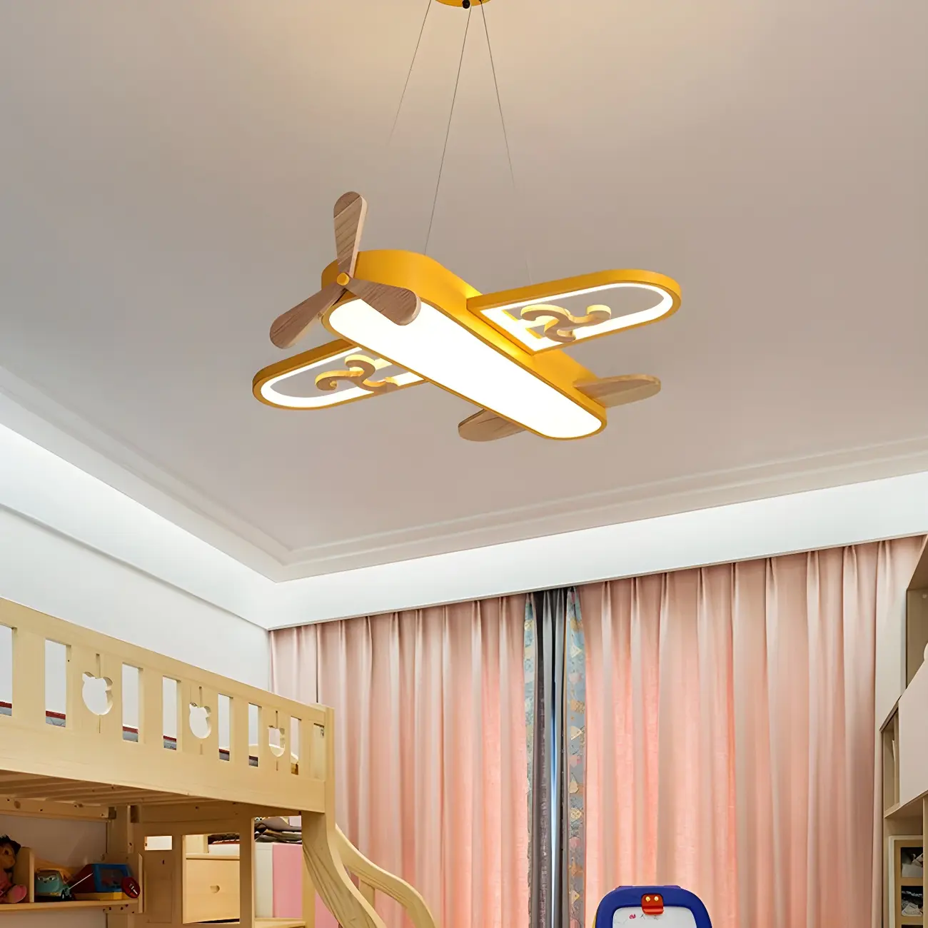 Kids Airplane-Shaped LED Pendant Chandelier Image - 4 | homeyfad