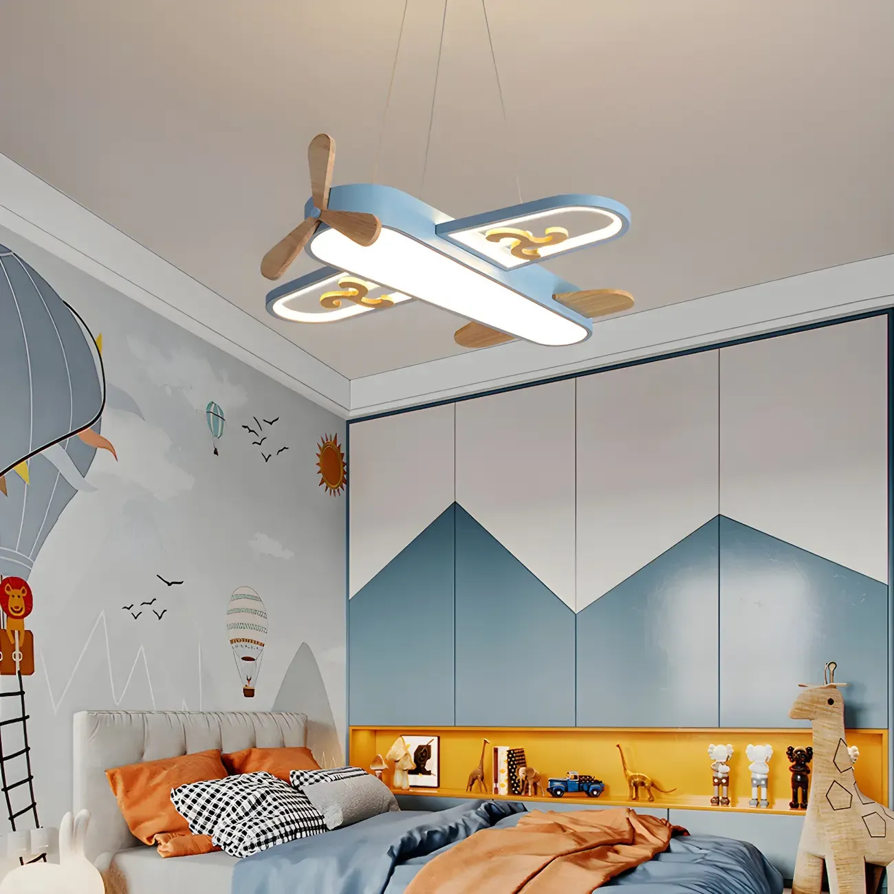 Kids Airplane-Shaped LED Pendant Chandelier Image - 5