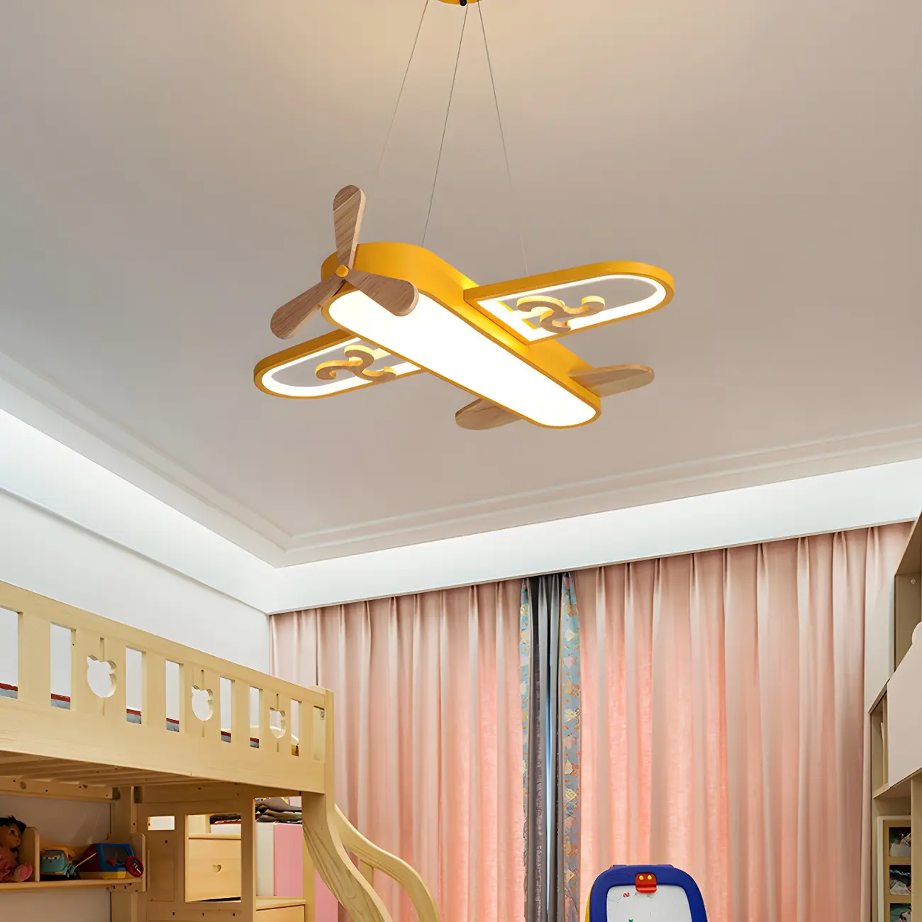 Kids Airplane-Shaped LED Pendant Chandelier Image - 6 | homeyfad