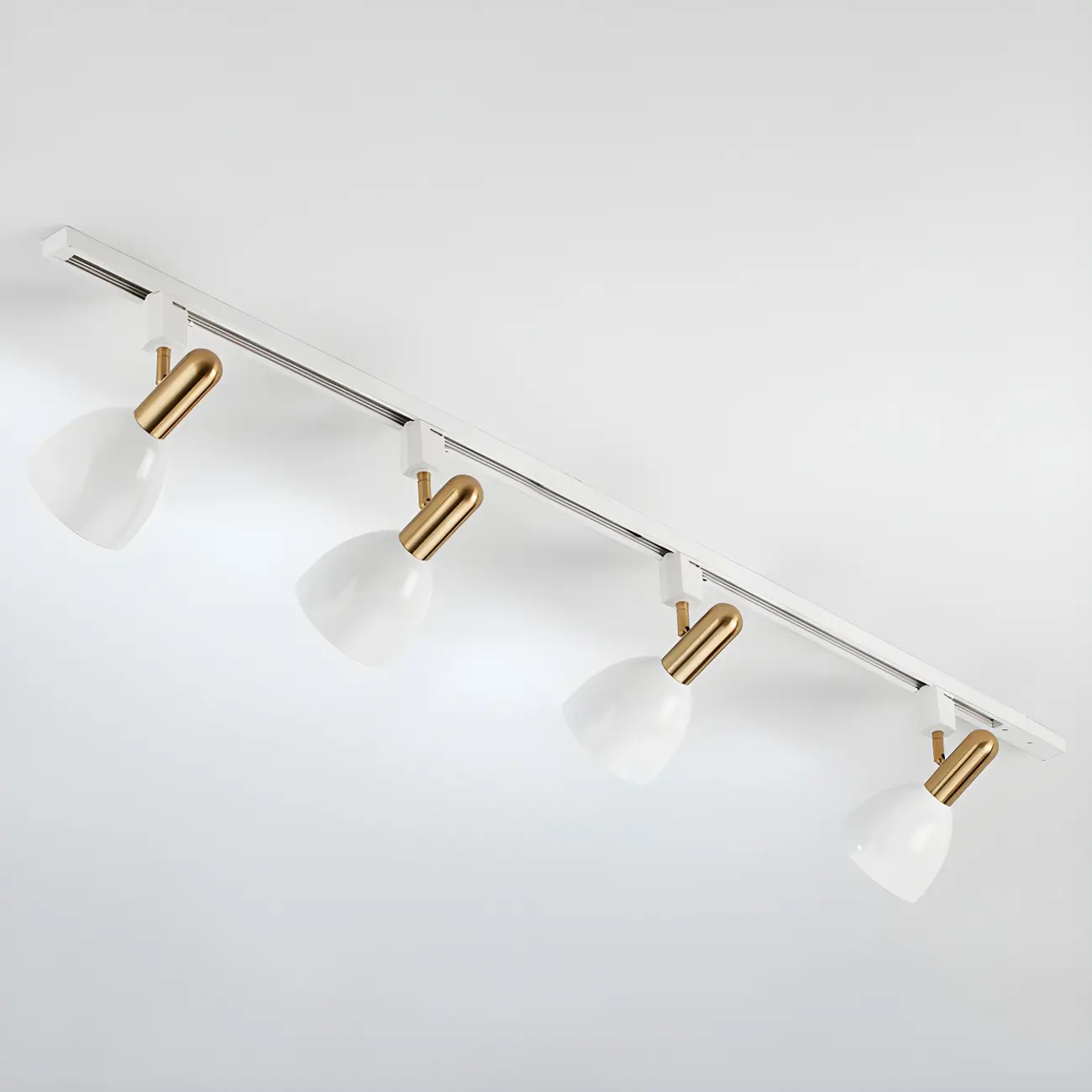 4-Light Modern Metal Dome Shade Slidable LED Track Light | homeyfad