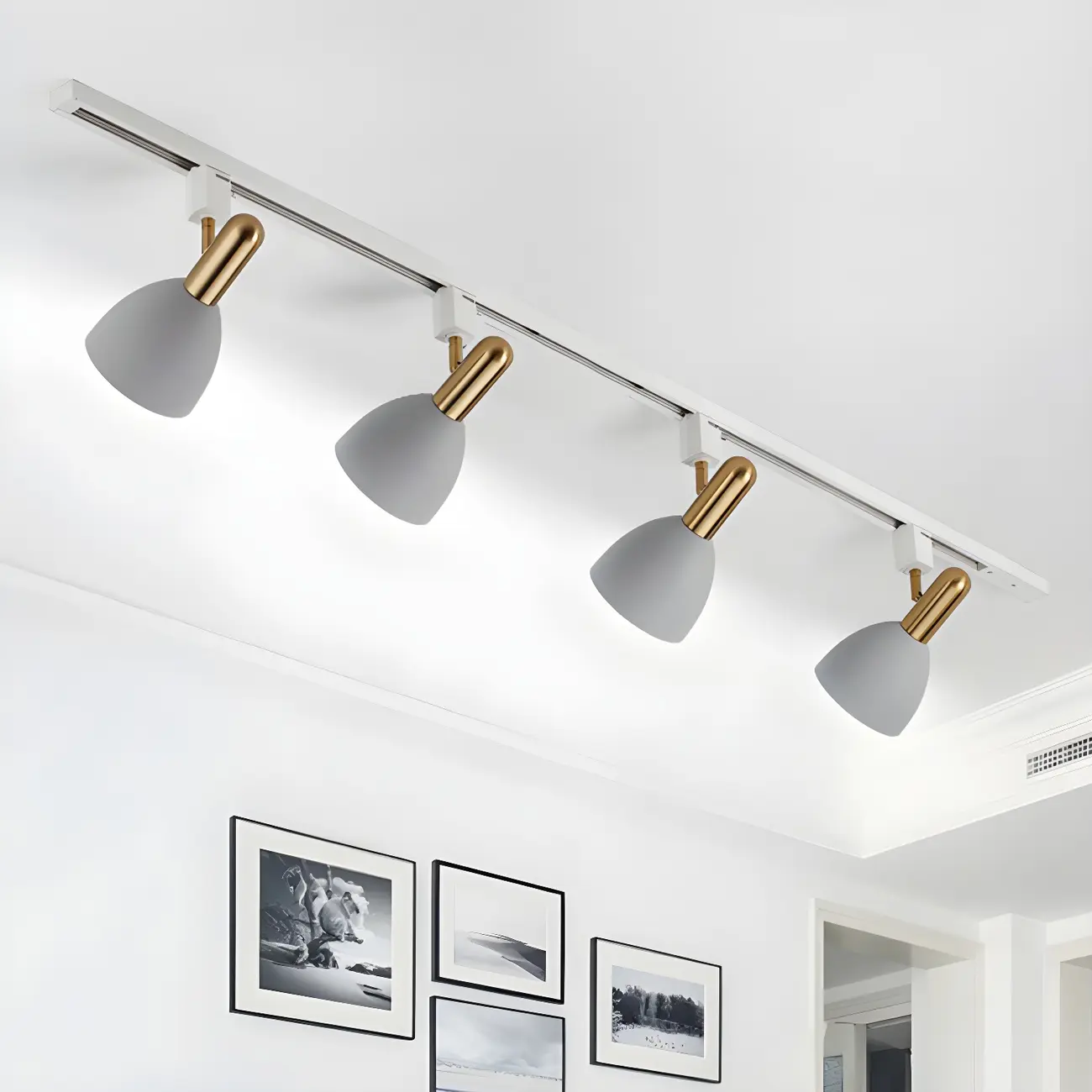 4-Light Modern Metal Dome Shade Slidable LED Track Light | homeyfad