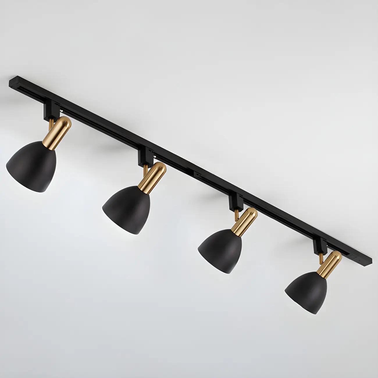 4-Light Modern Metal Dome Shade Slidable LED Track Light | homeyfad