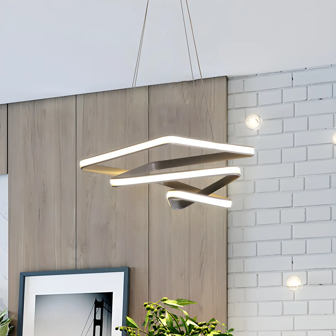 Modern LED Chandelier Light Stylish Linear Shape for Living Room Image - 1 | homeyfad