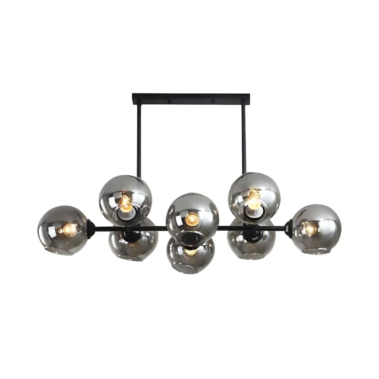 Colonial Black Glass Globe Island Pendant Light Image - 4
