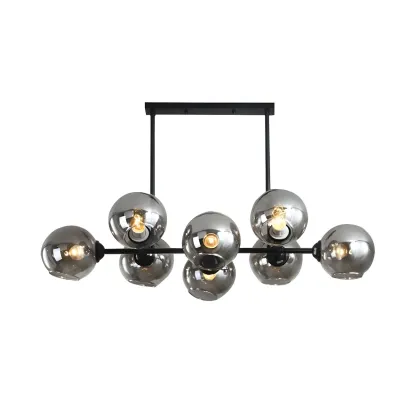 Colonial Black Glass Globe Island Pendant Light Image - 4