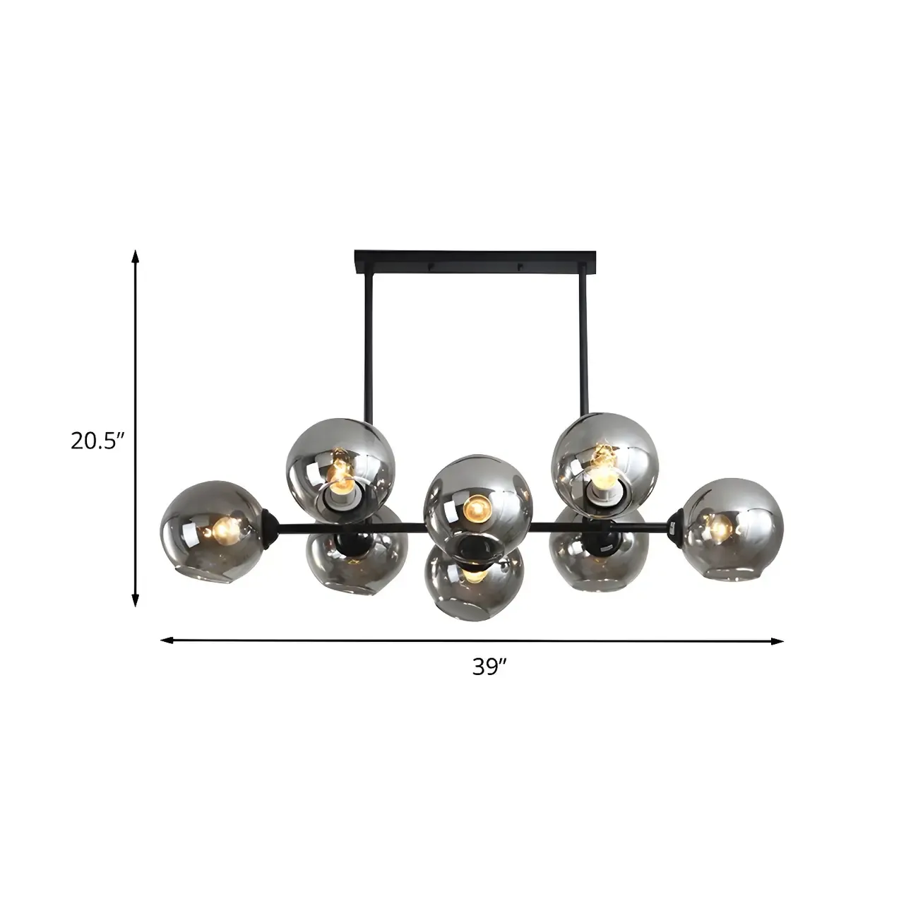 Colonial Black Glass Globe Island Pendant Light Image - 5