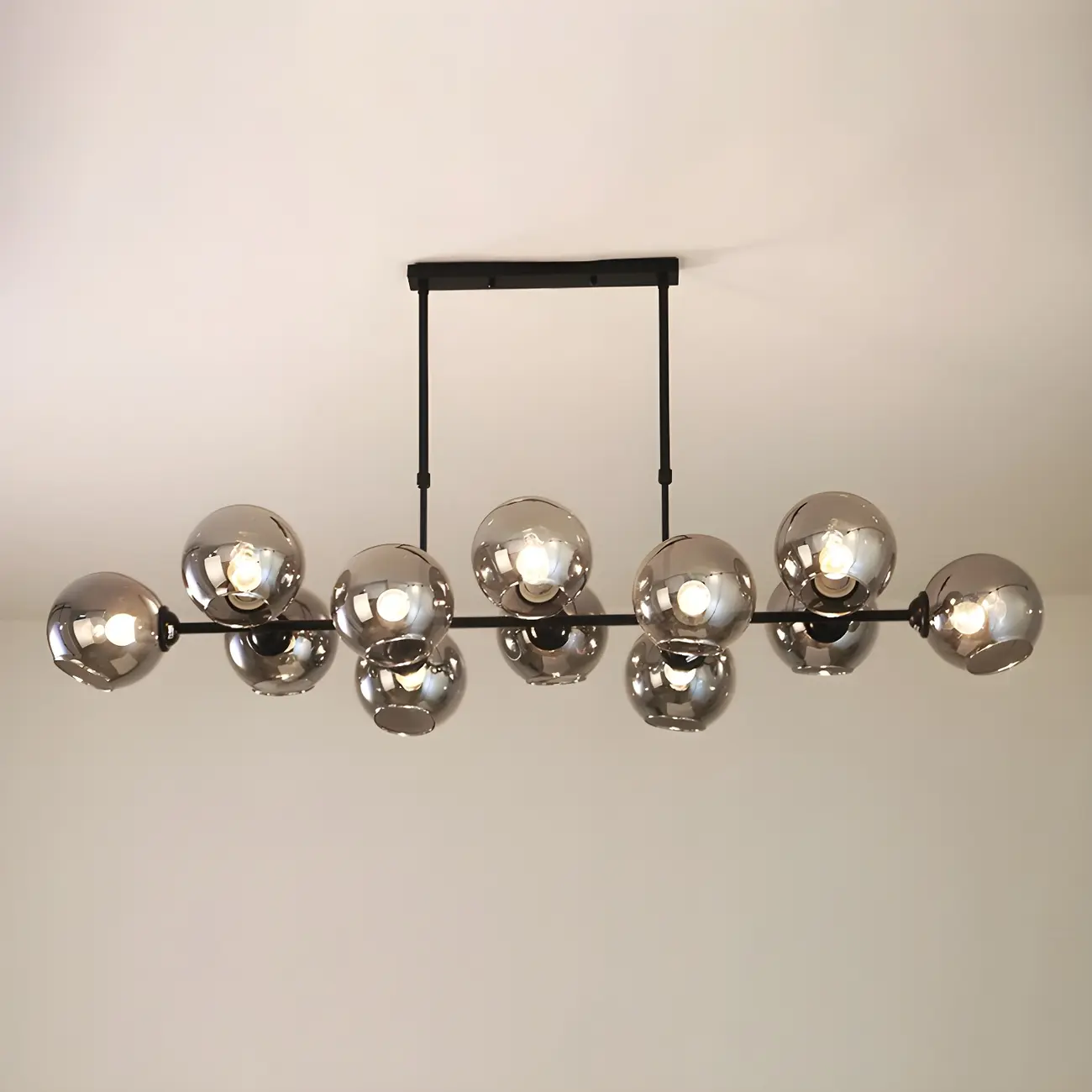 Colonial Black Glass Globe Island Pendant Light Image - 6 | homeyfad