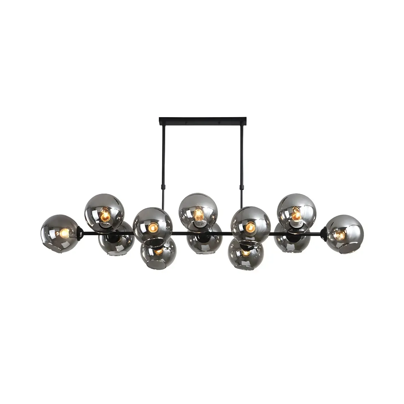 Colonial Black Glass Globe Island Pendant Light Image - 7