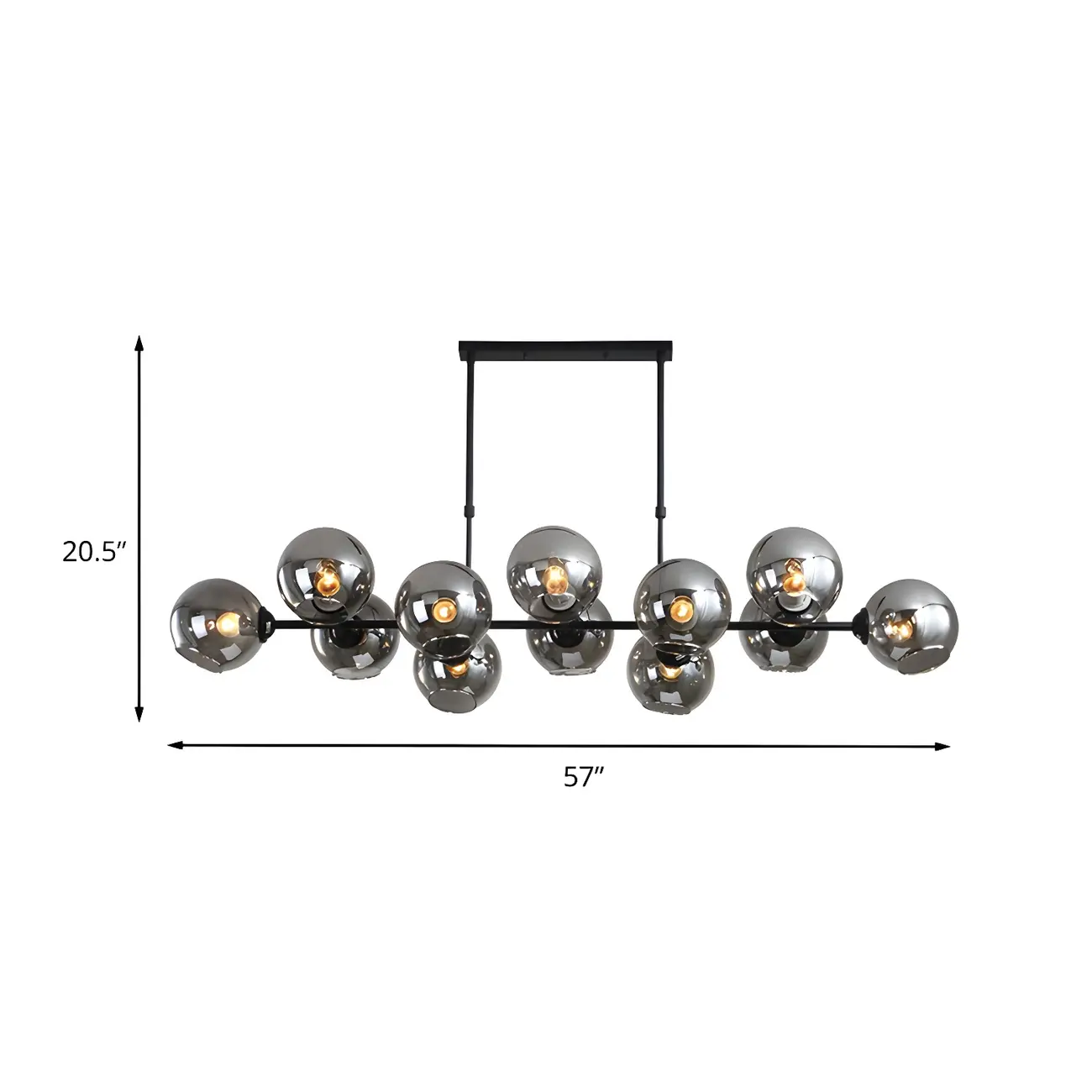 Colonial Black Glass Globe Island Pendant Light Image - 8 | homeyfad