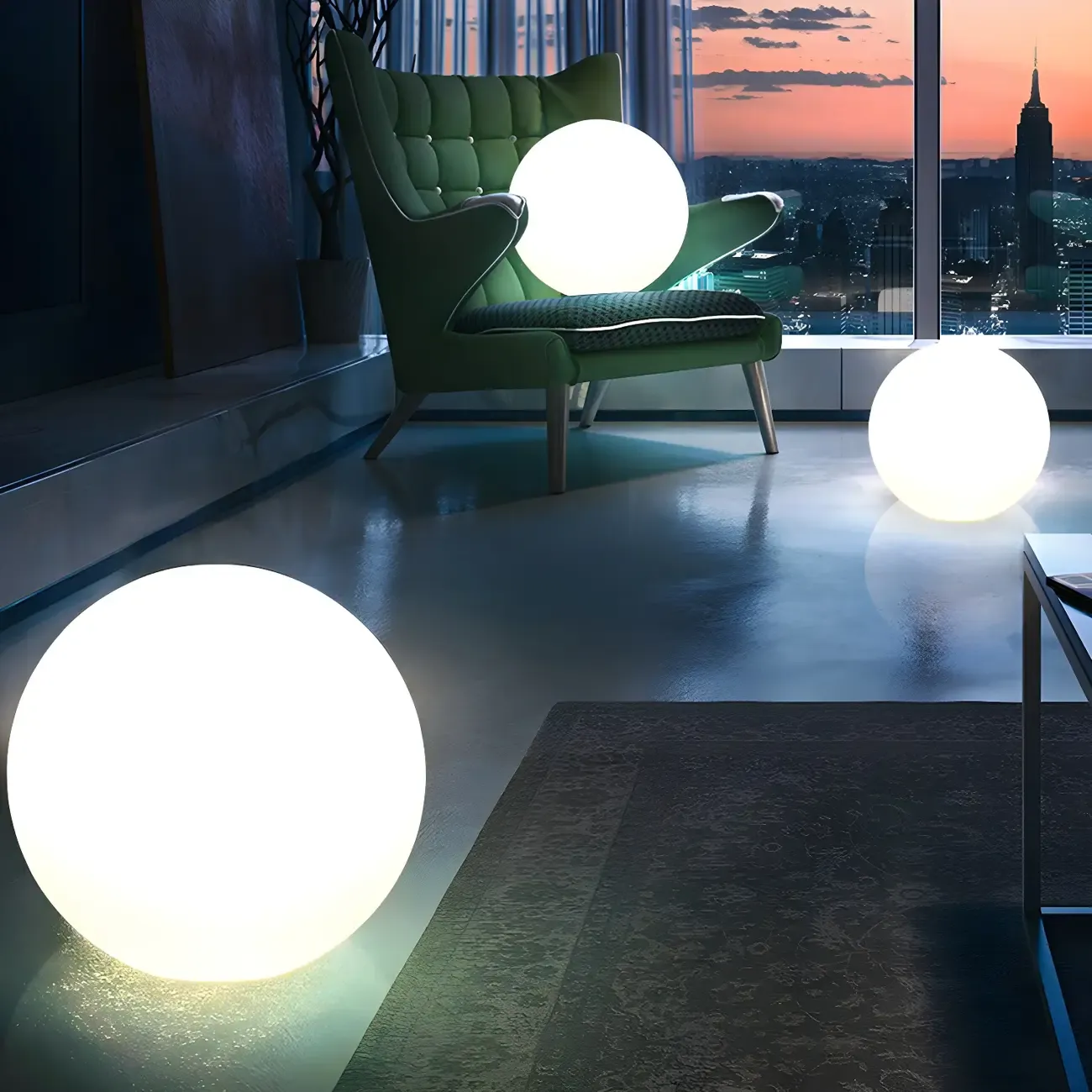 Modern Sphere Rechargeable Plastic Landscape Lighting Image - 4