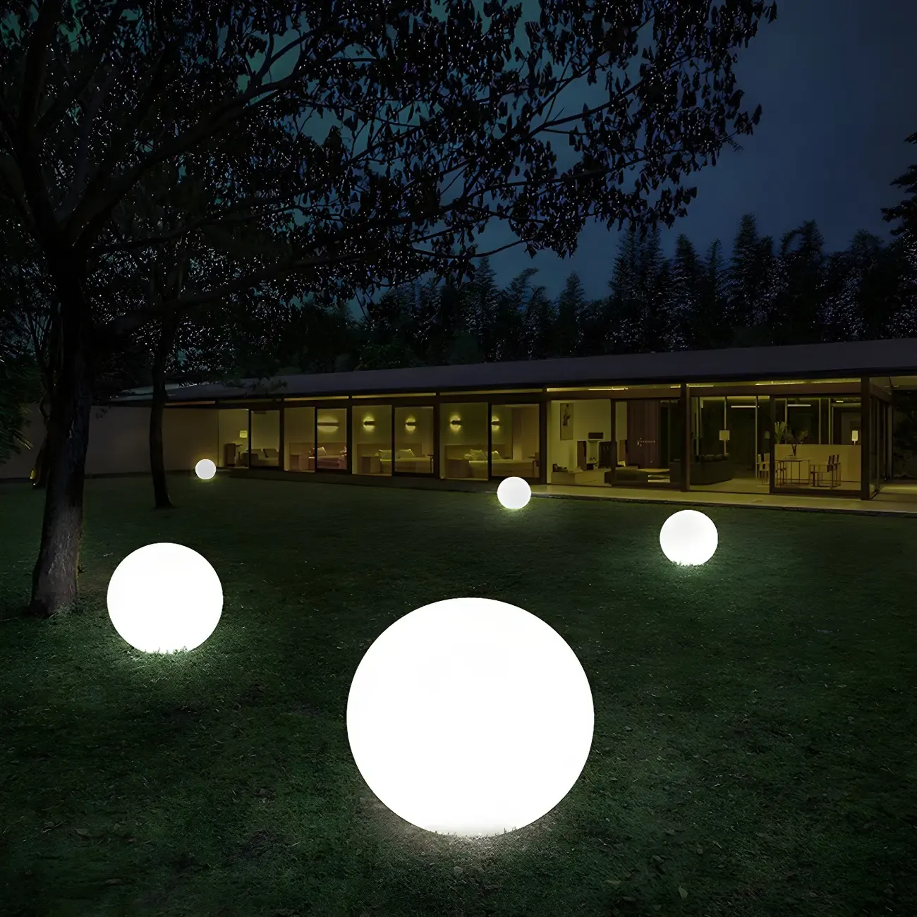 Modern Sphere Rechargeable Plastic Landscape Lighting Image - 3