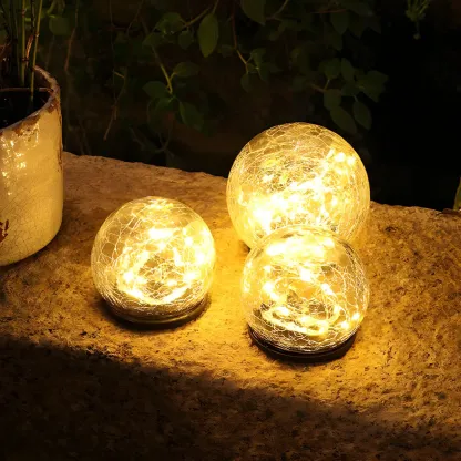 Simplicity Crackle Glass Ball Landscape Lighting Image - 1