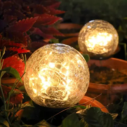 Simplicity Crackle Glass Ball Landscape Lighting Image - 2