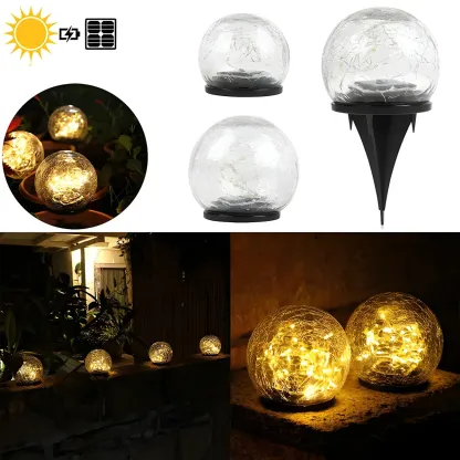 Simplicity Crackle Glass Ball Landscape Lighting Image - 4