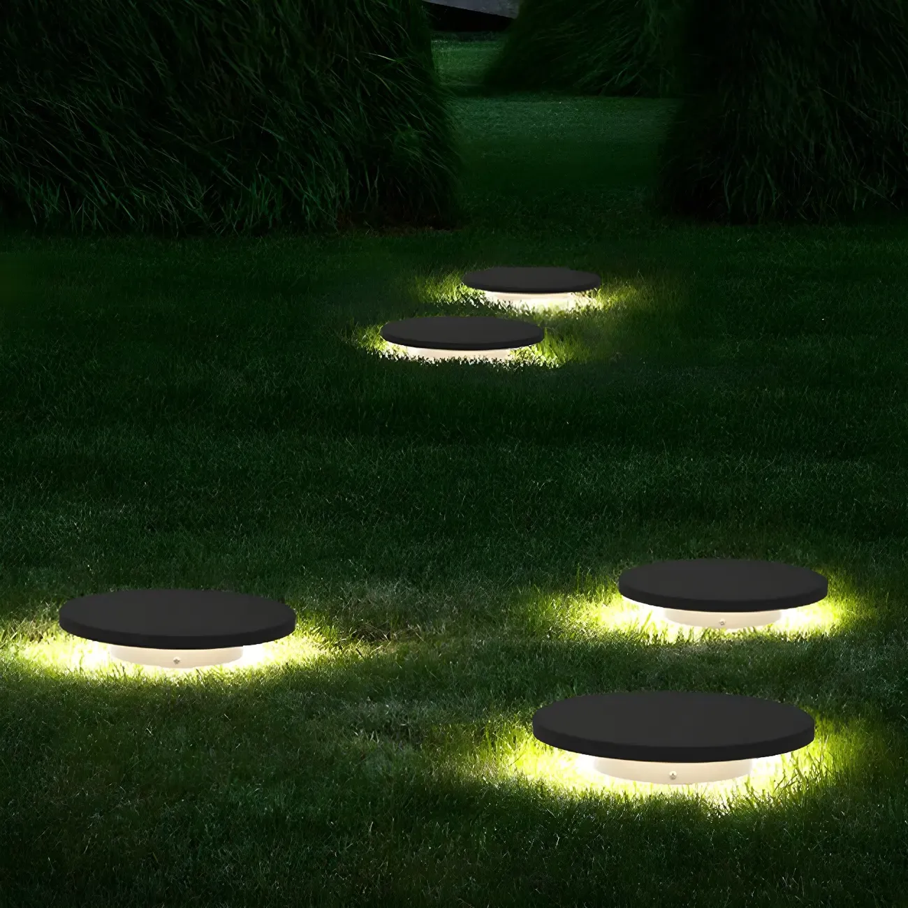  Matte Grey Disc Metal Solar Landscape Lighting Image - 1