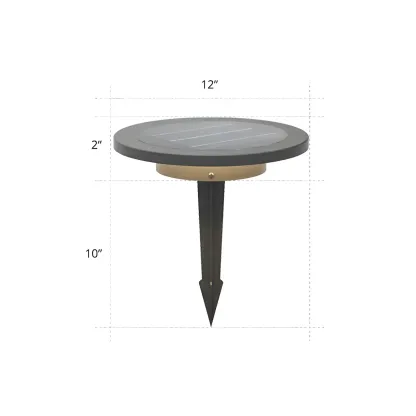  Matte Grey Disc Metal Solar Landscape Lighting Image - 6