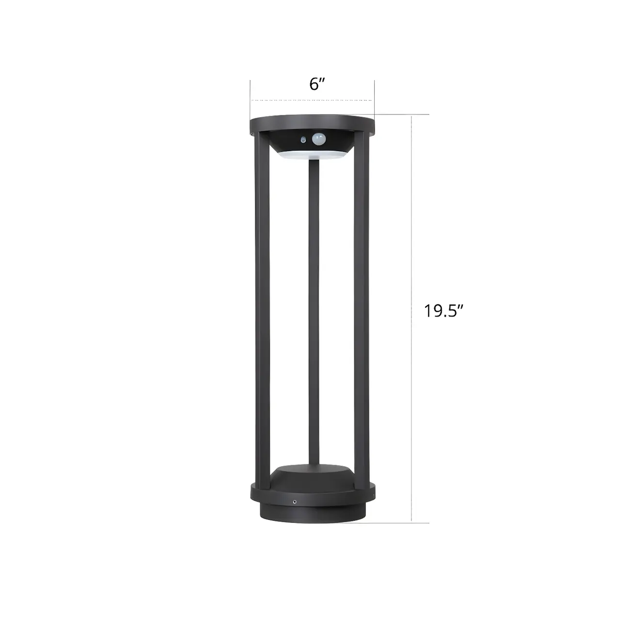 Open Cylindrical Black Metal Solar Landscape Lighting Image - 6 | homeyfad
