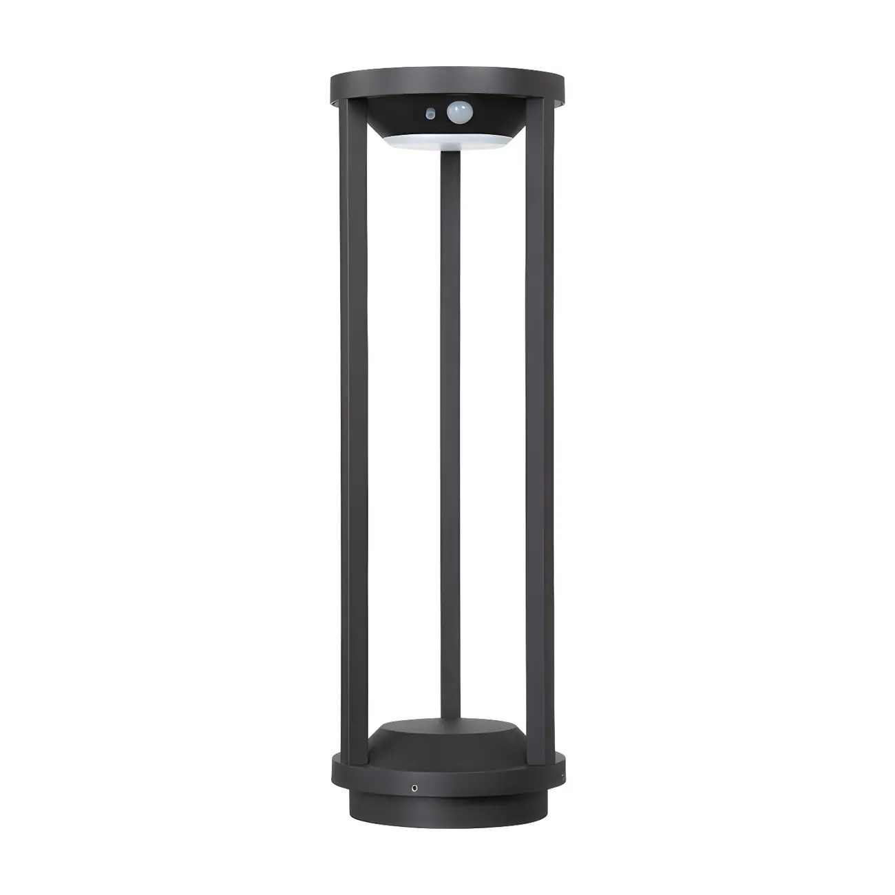 Open Cylindrical Black Metal Solar Landscape Lighting Image - 5 | homeyfad