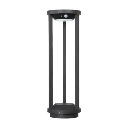 Open Cylindrical Black Metal Solar Landscape Lighting Image - 5