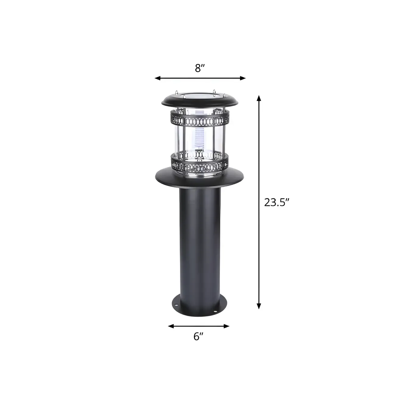 Cylinder Patio Solar Metal Landscape Lighting Image - 4