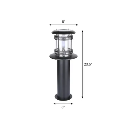 Cylinder Patio Solar Metal Landscape Lighting Image - 4