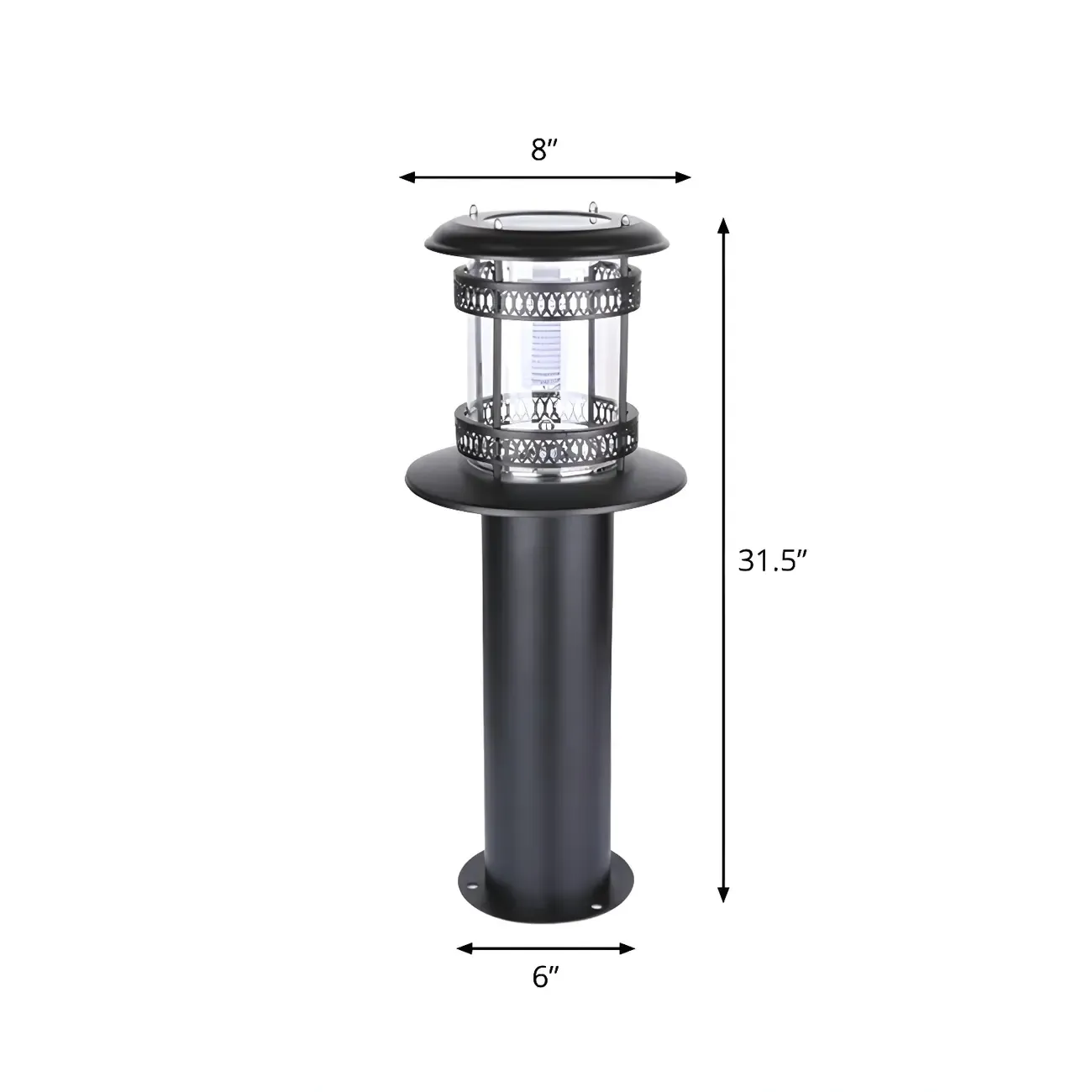 Cylinder Patio Solar Metal Landscape Lighting Image - 5
