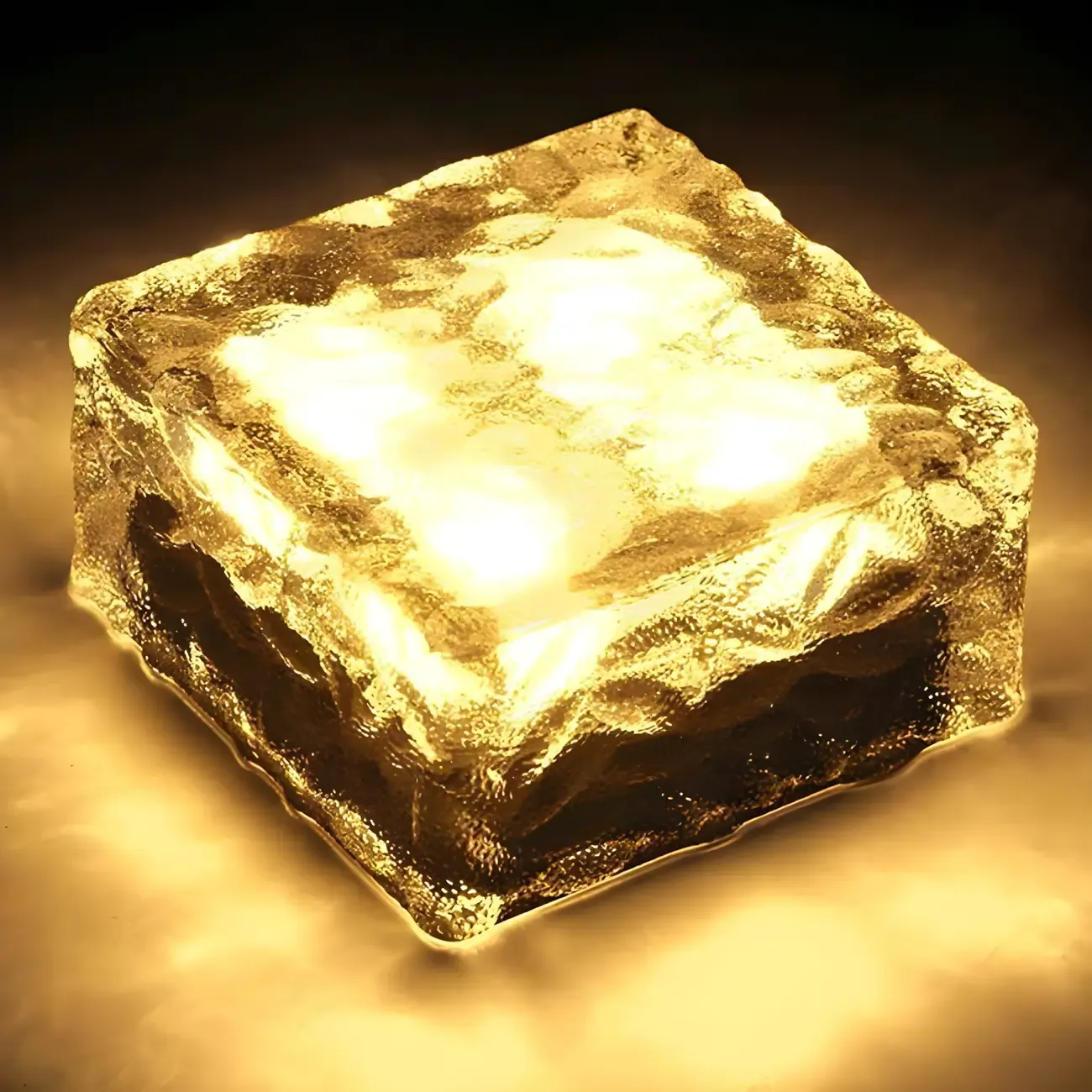 Solar Clear Glass LED Cube Ground Light for Garden Pathway Image - 1