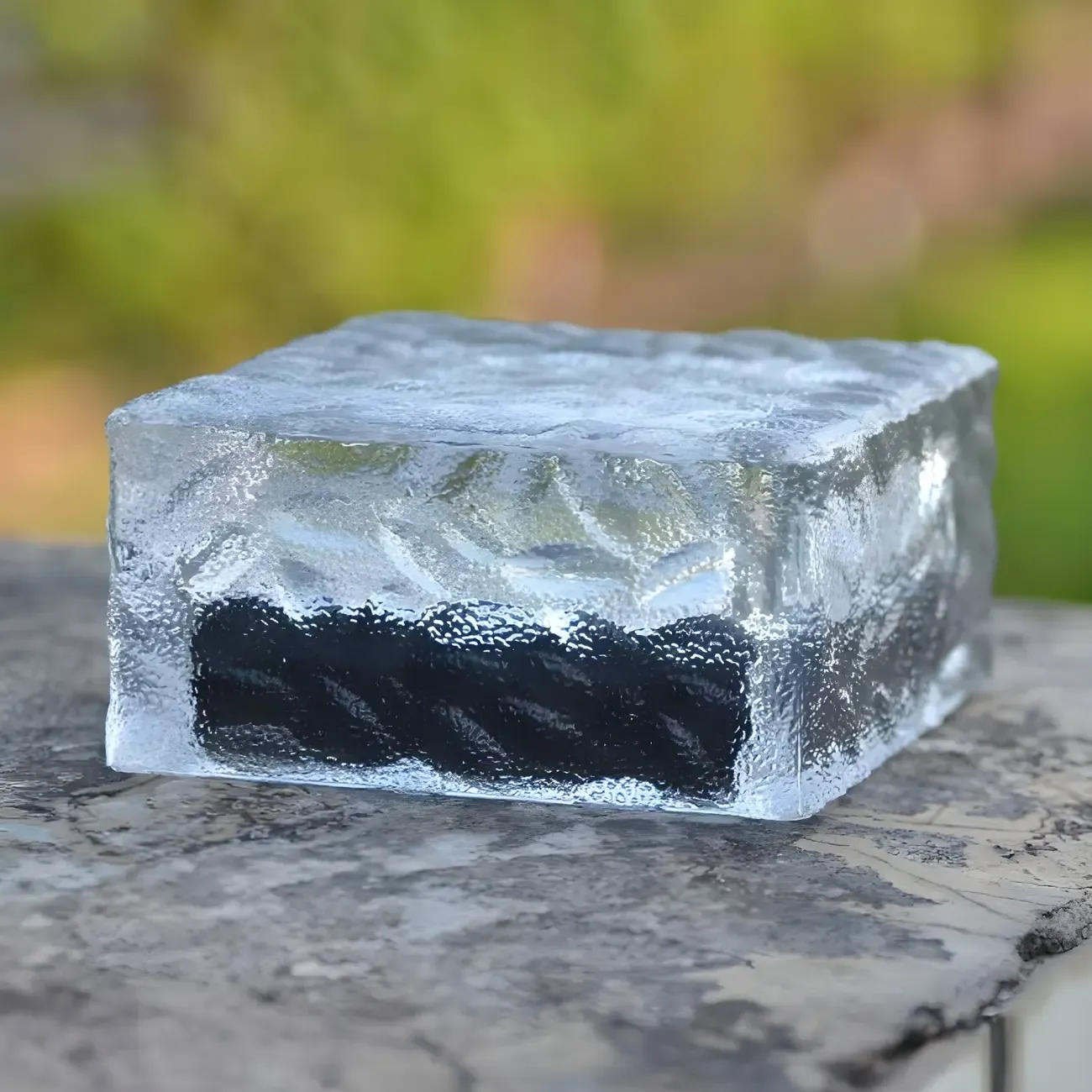 Solar Clear Glass LED Cube Ground Light for Garden Pathway Image - 4