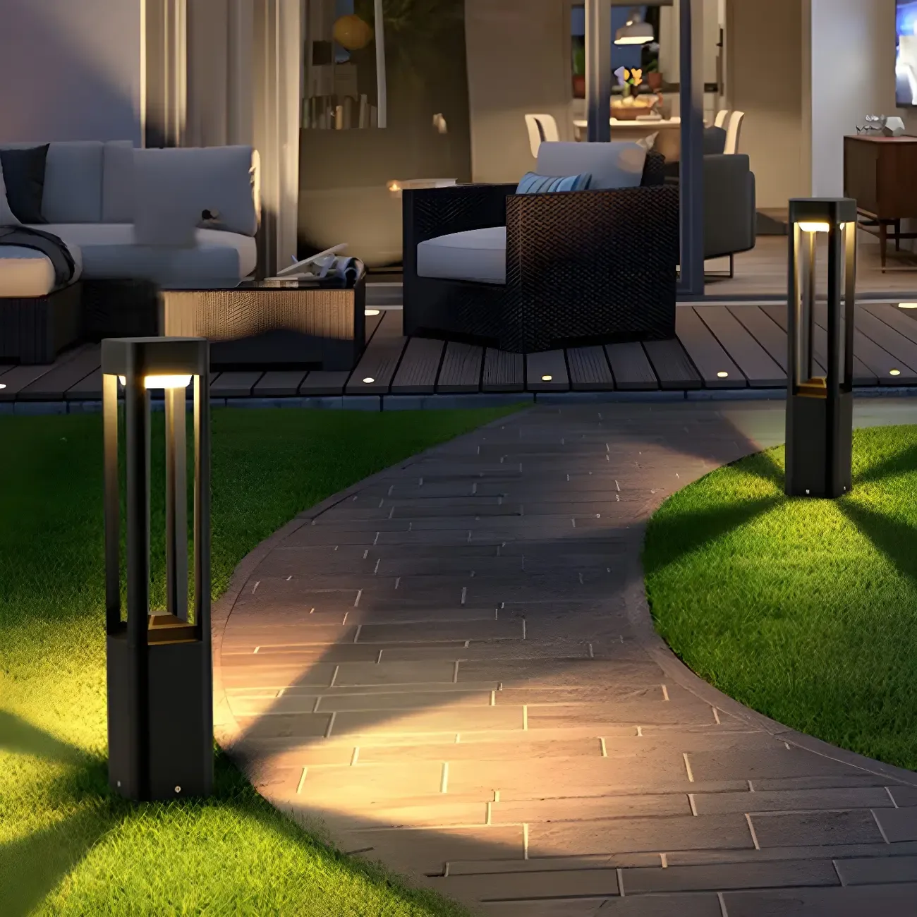 Modern Cuboid Metal LED Landscape Lighting Image - 1