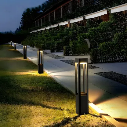 Modern Cuboid Metal LED Landscape Lighting Image - 2