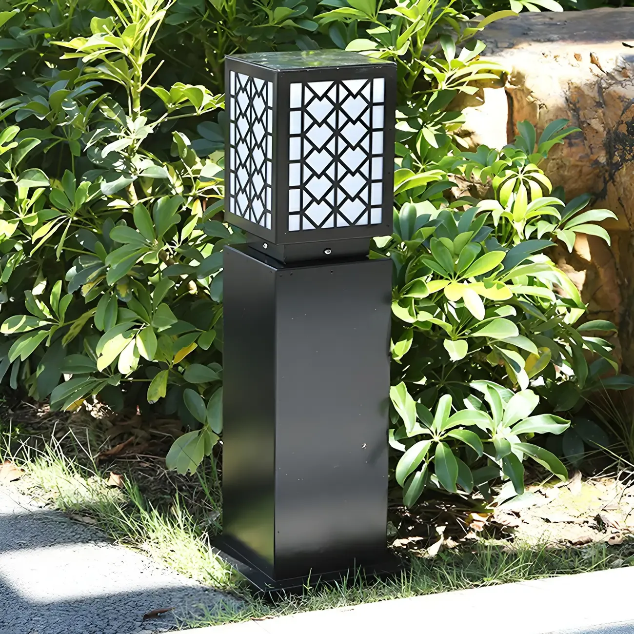 Modern Black Metal Square Solar Landscape Lighting Image - 1