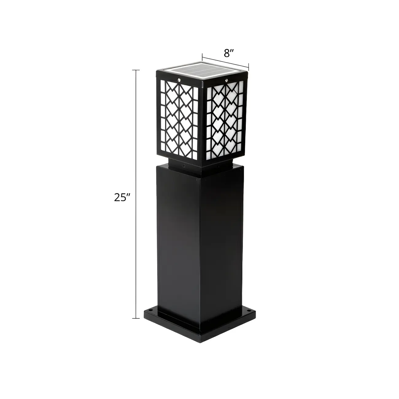 Modern Black Metal Square Solar Landscape Lighting #size | homeyfad